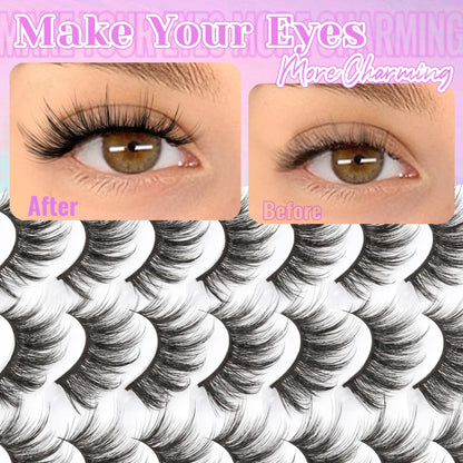Losha Eyelashes Cat Eye Lashes Natural Look Wispy Faux Mink Lashes (54) Losha