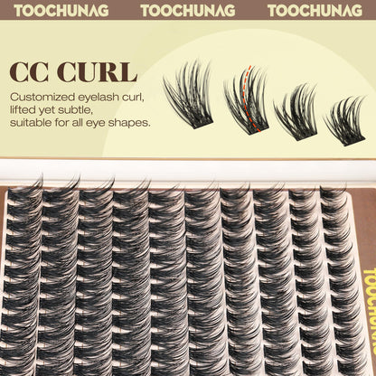 Short Lash Clusters 9-12mm Wispy Cluster Eyelash Extensions 160pcs Natural Individual Lashes Natural Look C Curly Thin Band Eyelashes Clusters by TOOCHUNAG TOOCHUNAG