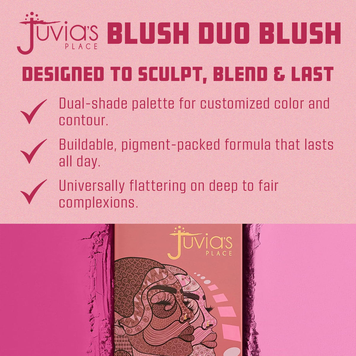 Juvia's Place Duo Blush Volume 4 - Matte Powder Blush for Cheeks Makeup Juvia's Place