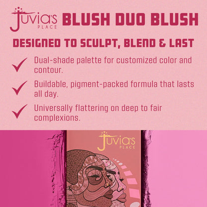 Juvia's Place Duo Blush Volume 4 - Matte Powder Blush for Cheeks Makeup Juvia's Place