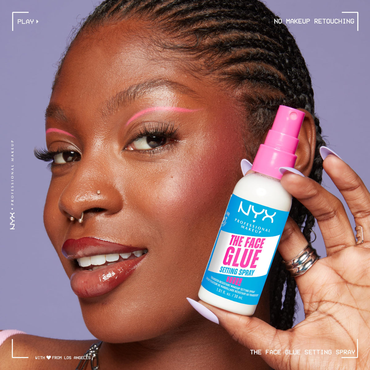 NYX PROFESSIONAL MAKEUP The Face Glue Setting Spray, Transfer-Resistant Waterproof Setting Spray, Up to 24HR Make Up Wear NYX PROFESSIONAL MAKEUP