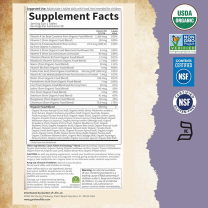 Garden of Life Prenatal Vitamins for Women, Organics Folate for Energy & Healthy Fetal Development, Non-constipating Iron, Vitamin C, B6, B12, D3, Non-GMO, Gluten-Free, Vegan, 90 Day Supply Gsupps Australia