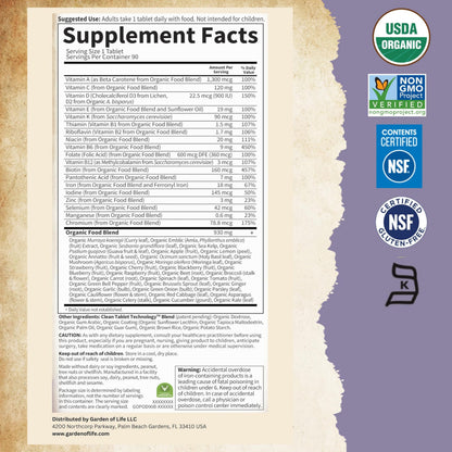 Garden of Life Prenatal Vitamins for Women, Organics Folate for Energy & Healthy Fetal Development, Non-constipating Iron, Vitamin C, B6, B12, D3, Non-GMO, Gluten-Free, Vegan, 90 Day Supply Gsupps Australia