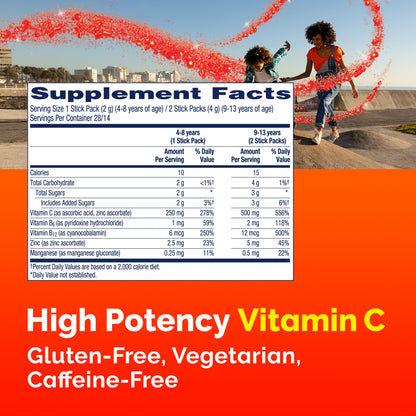 Emergen-C Kidz Crystals, On-the-Go Emergen-C Immune Support Supplement with Vitamin C, B Vitamins, Zinc and Manganese Emergen-C