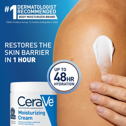 CeraVe Moisturizing Cream, Face & Body Moisturizer for Dry Skin, 19oz CeraVe