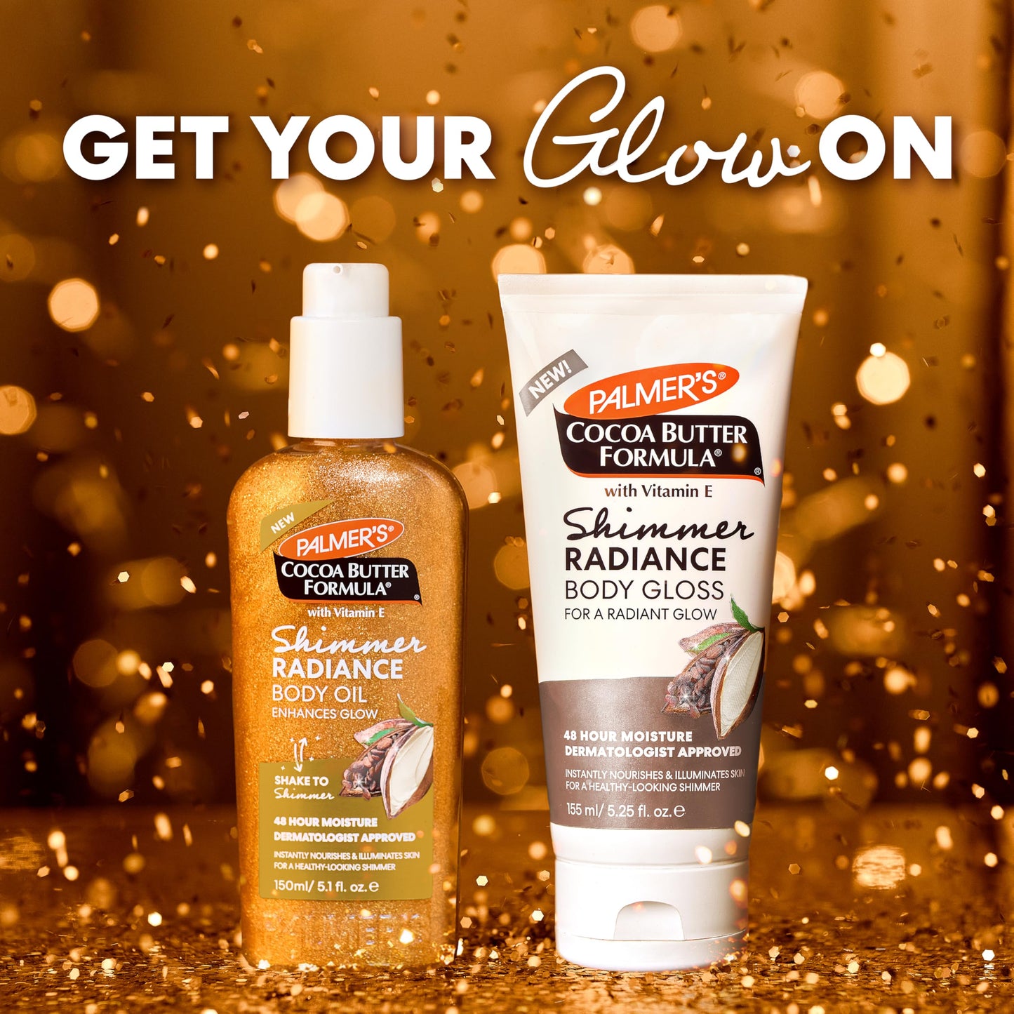 Palmer's Cocoa Butter Formula Shimmer Body Oil with Vitamin E, 5.1 Fl Oz, Radiance Body Oil for Glowing Skin Palmer's