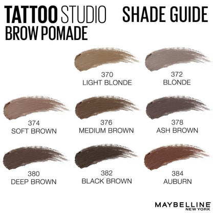 Maybelline TattooStudio Brow Pomade Long Lasting, Buildable, Eyebrow Makeup, Deep Brown, 1 Count MAYBELLINE