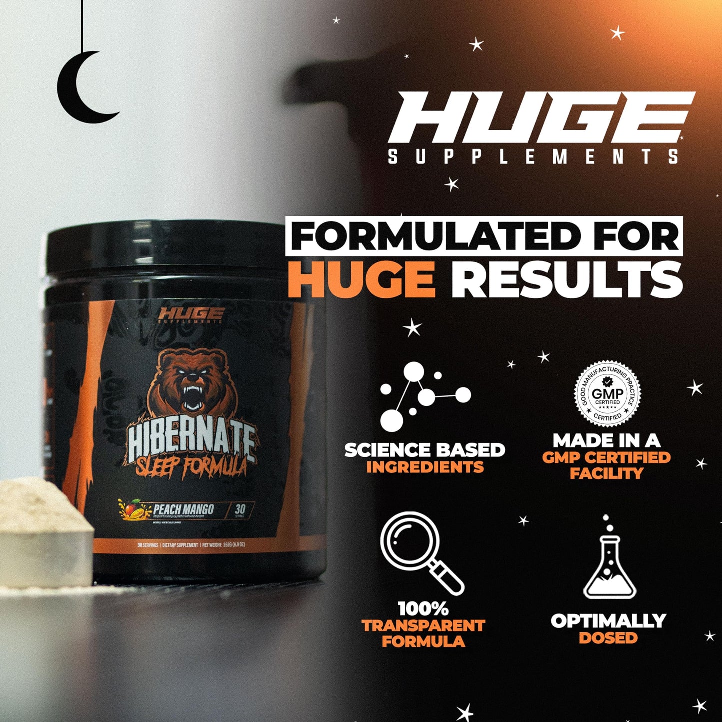 Hibernate Sleep Supplement, Complete & Optimally Dosed Sleep Recovery Formula, Relax & Unwind, Includes GABA, Valerian Root, Melatonin, 5-HTP & More (30 Servings) (BlackBerry Lemonade)