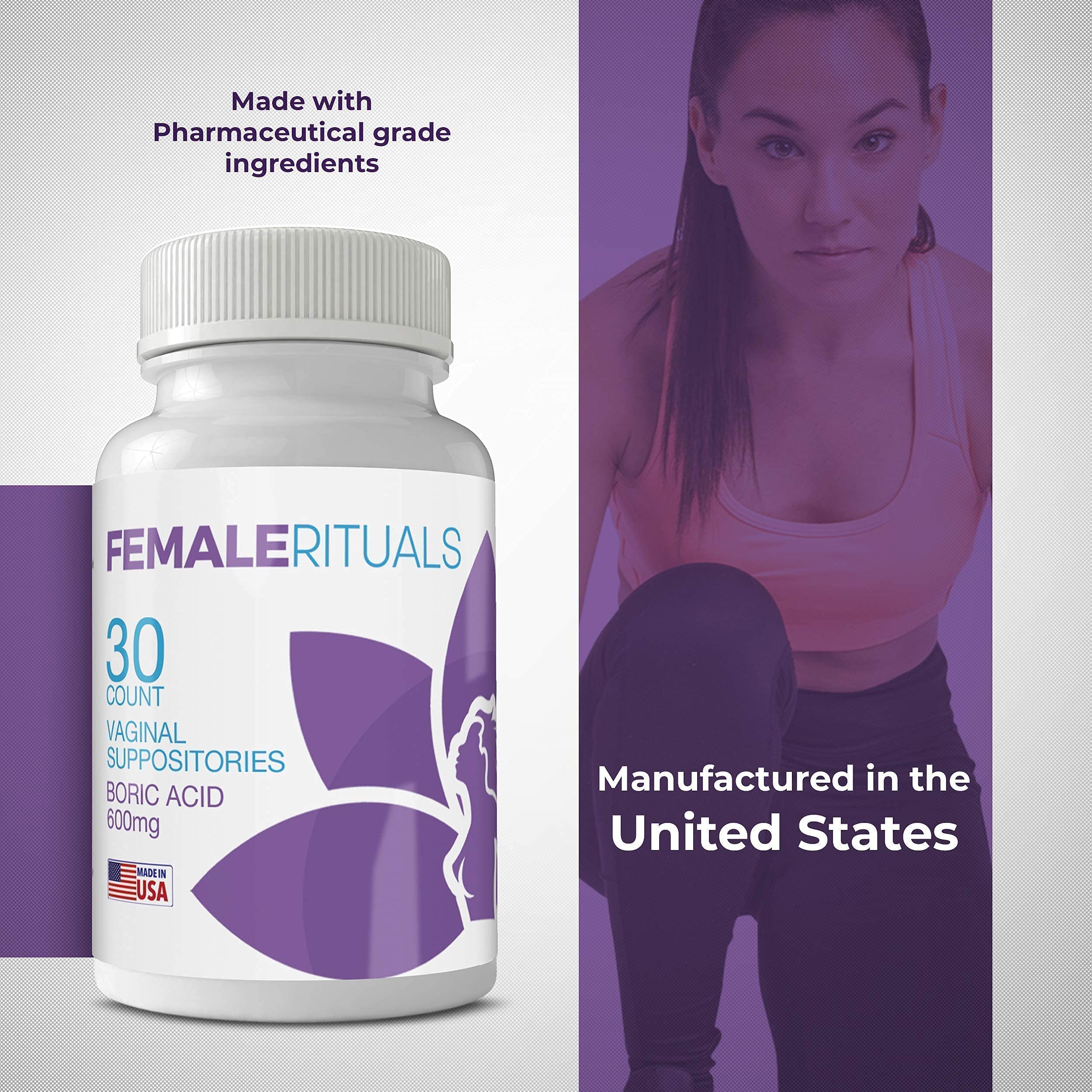 FEMALE RITUALS - Vaginal Moisturizer Boric Acid Suppositories for PH Balance - Bad Odors FEMALE RITUALS buy australia supplements