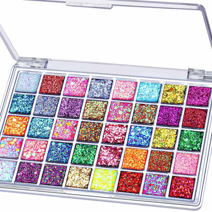 FANDAMEI 40 Colors Face Glitter, Face Paint Glitter Gel - Face Glitter for Women Girls, No Glue Needed, Multi-Purpose Glitter Makeup for Hair Face Body Halloween Rave Carnival Fandamei