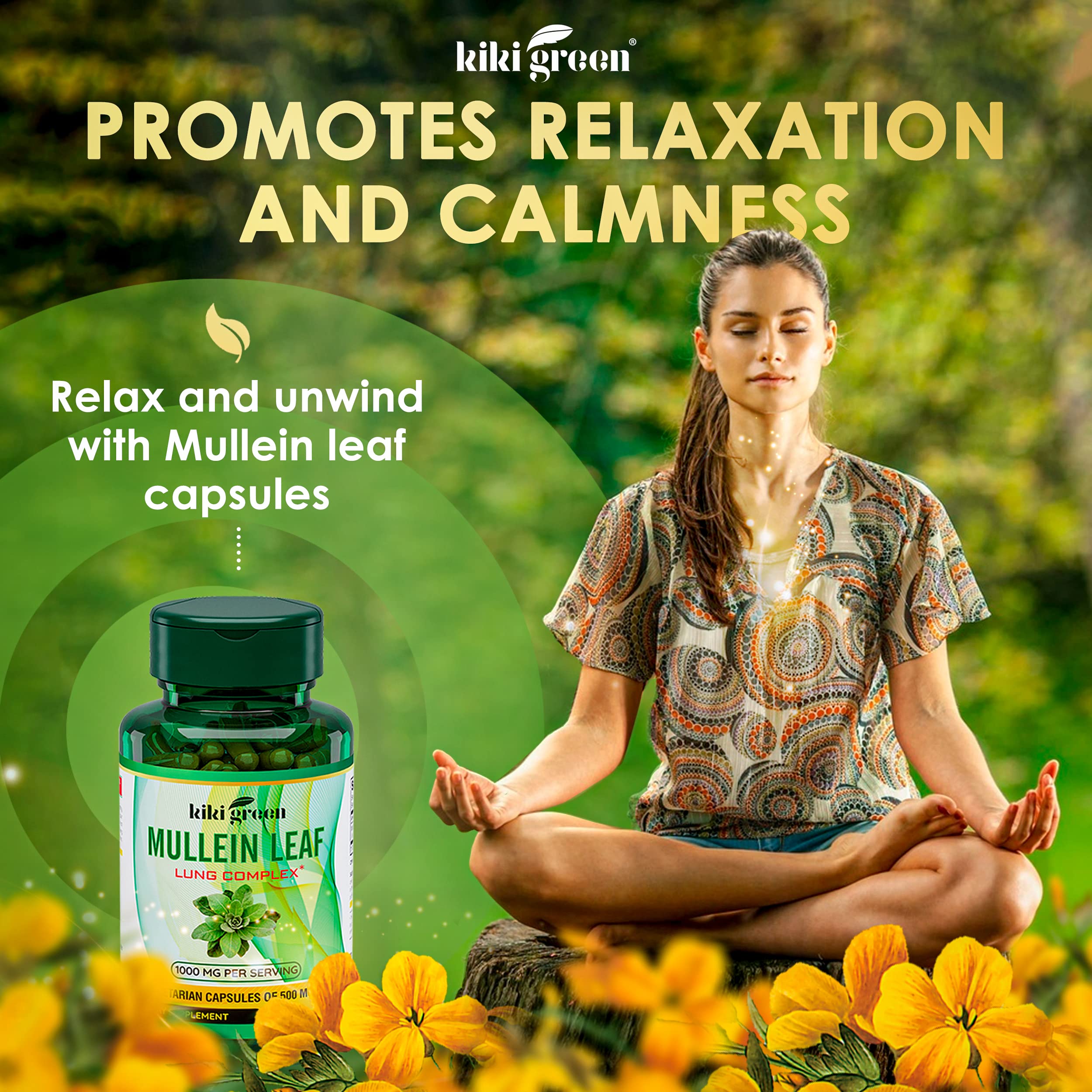 KIKI Green Mullein Leaf Extract Capsules - Herbal Respiratory Supplement - for Lung Cleans KIKI Green buy australia supplements