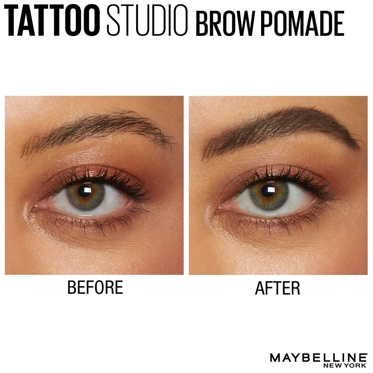 Maybelline TattooStudio Brow Pomade Long Lasting, Buildable, Eyebrow Makeup, Deep Brown, 1 Count MAYBELLINE