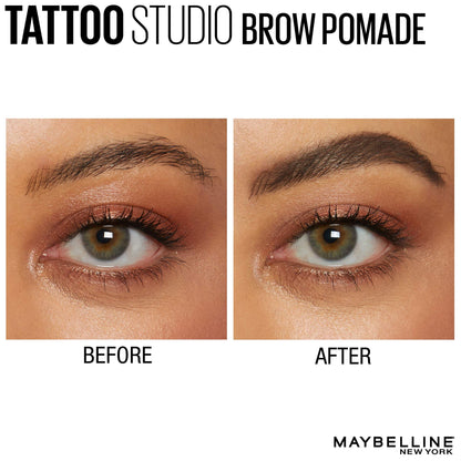 Maybelline TattooStudio Brow Pomade Long Lasting, Buildable, Eyebrow Makeup, Deep Brown, 1 Count MAYBELLINE