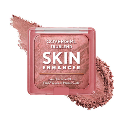 COVERGIRL TruBlend Skin Enhancer Baked Luminous Blush, with Hyaluronic Acid & White Rose Extract, Blends Seamlessly - Rose Latte (Nude with Pink Swirls) COVERGIRL
