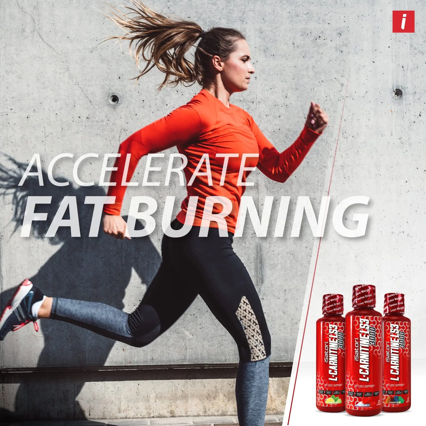 iSatori L-Carnitine LS3 3000, Liquid L-Carnitine with Acetyl L-Carnitine, L-Carnitine L-Tartrate, Stimulant Free Pre Workout, Low Calories, Sugar, Gluten, iSatori