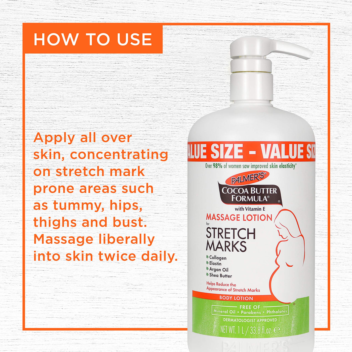 Palmer's Stretch Marks Body Lotion for Pregnancy & Weight Changes (33.8 Oz) Palmer's