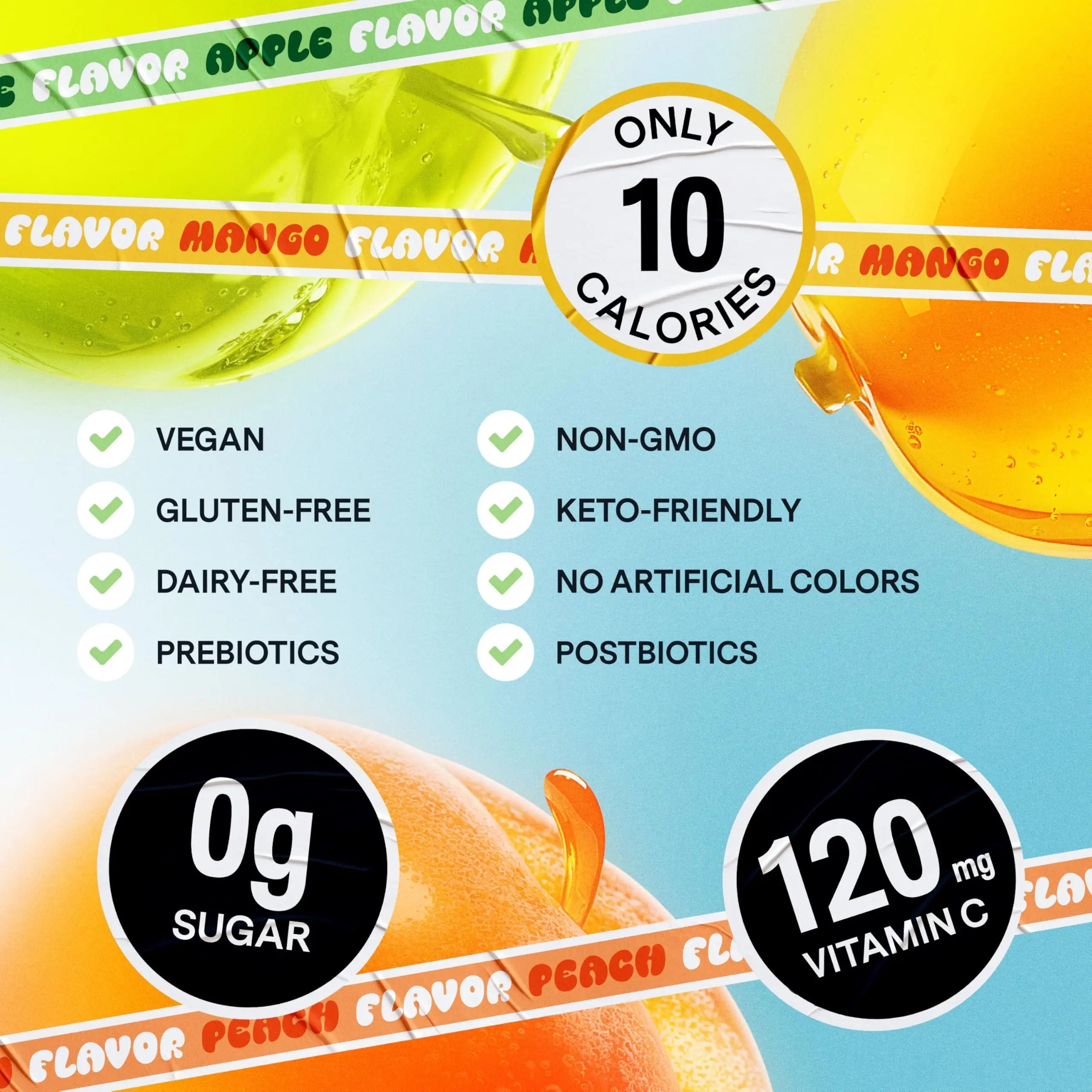 Dally Variety Pack [Mango, Peach & Apple] Drinkable Konjac Jelly 10 Pouches | 10-Calorie Keto, Gluten Free, Sugar Free Korean Fruit Snack | Prebiotics & Postbiotics for Skin, Immune, Weight Management DALLY buy australia supplements
