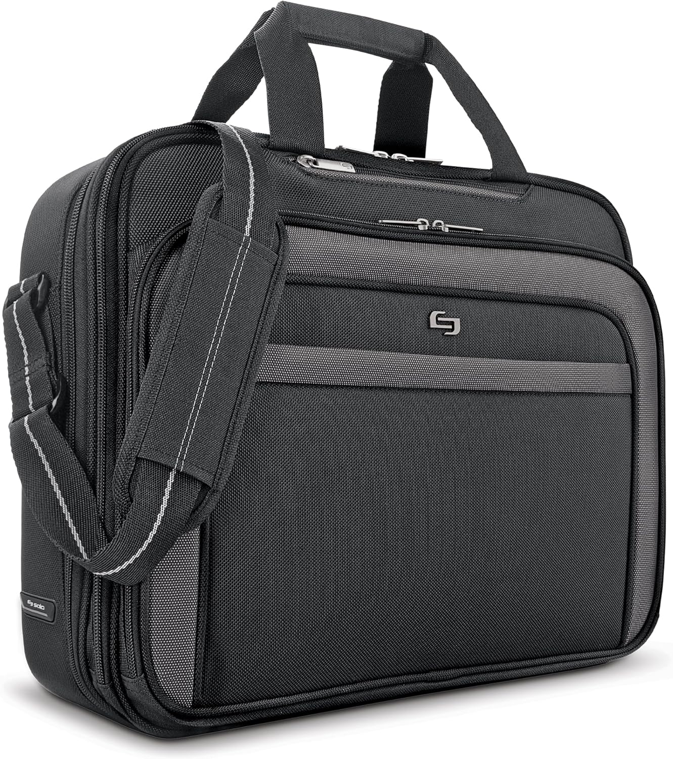 Solo New York Briefcase - Laptop Carrying Bag for Women & Men, Brief for Travel & Work, Front Zippered Pocket, Adjustable Shoulder Strap, Fits 17.3" Computer - Empire, Black Gsupps Australia