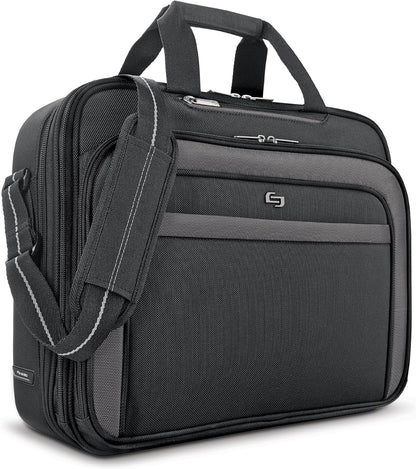 Solo New York Briefcase - Laptop Carrying Bag for Women & Men, Brief for Travel & Work, Front Zippered Pocket, Adjustable Shoulder Strap, Fits 17.3" Computer - Empire, Black Gsupps Australia