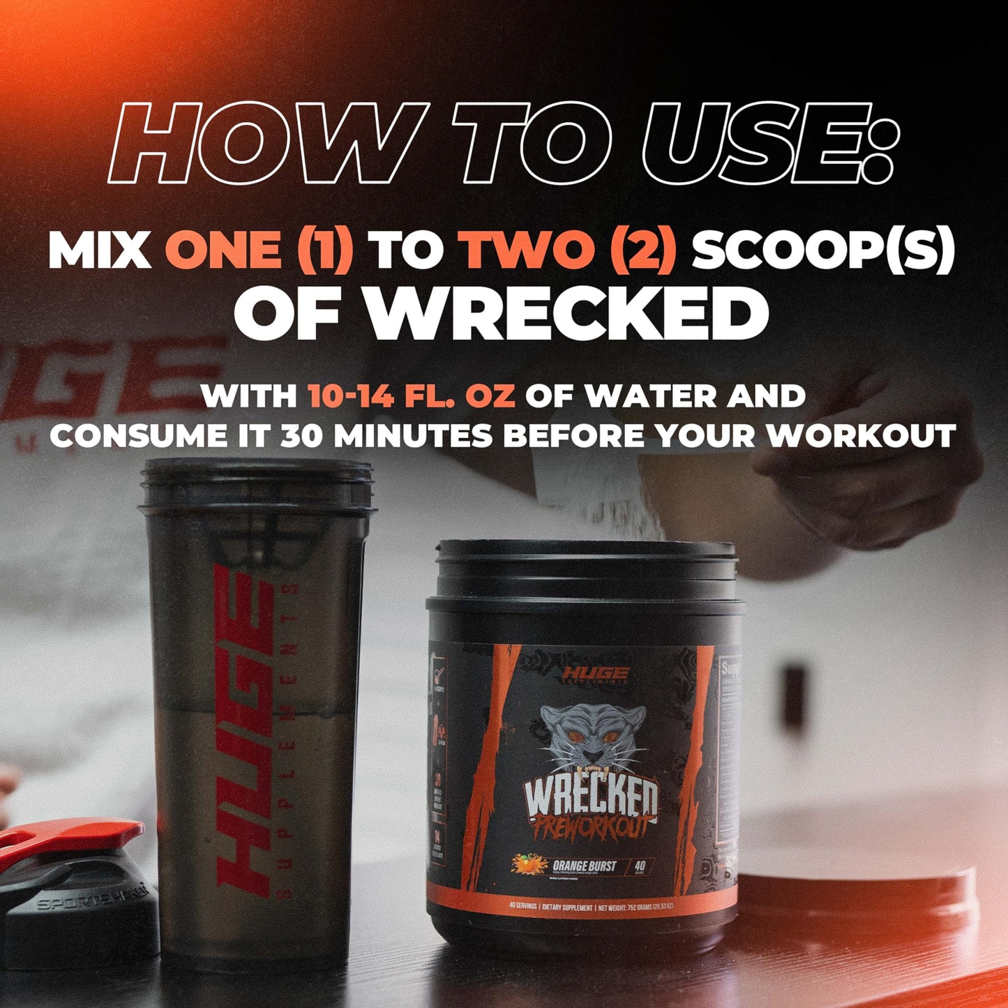 Wrecked Pre Workout Powder, Advanced Formula, Boosts Energy, Focus, Pumps & Performance, 10g L-Citrulline, 6.4g Beta Alanine, 5g Tyrosine, 1g Alpha GPC, 375mg Fast-Acting Caffeine & More (40 Servings)