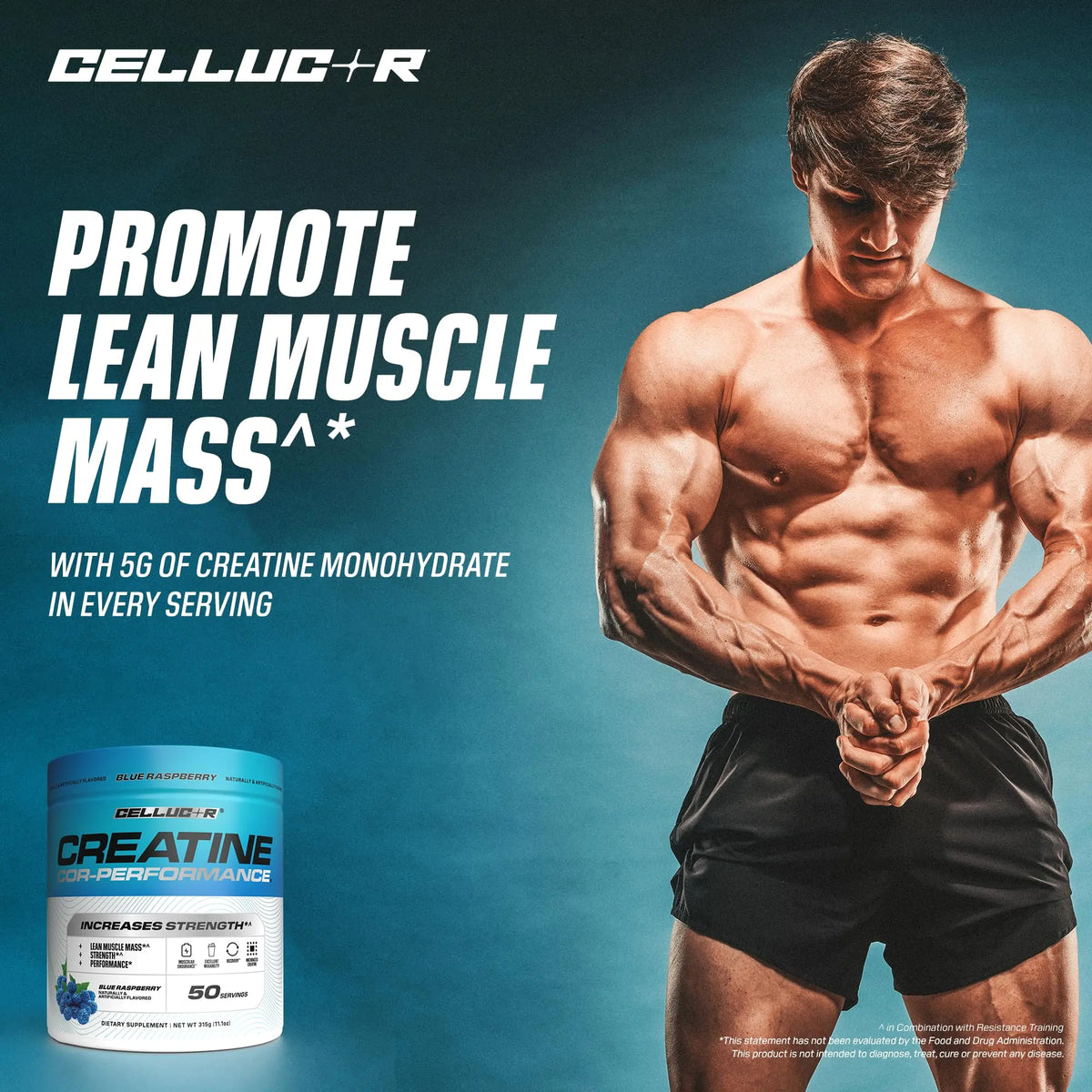Cellucor Creatine Powder, Blue Raspberry Flavor - Increases Strength, Lean Muscle Mass & Endurance, Micronized Creatine for Fast Absorption Cellucor