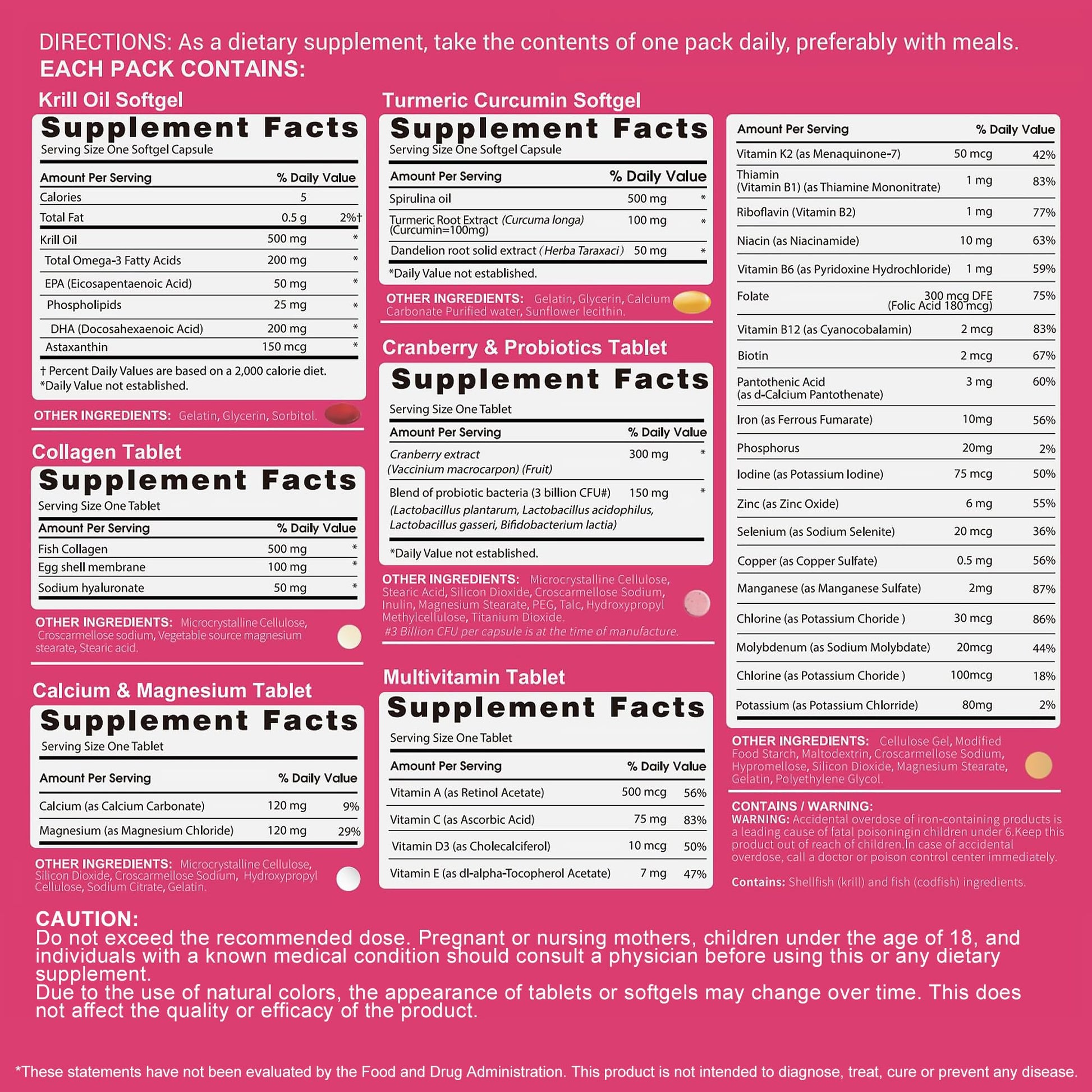 RevitaPlus Multivitamin for Women with Vitamin A,B,C,D3,E,K2,Biotin, Collagen,Krill Oil,Cranberries Supports Energy,Wellness,Beauty and Immune - Vitamin Packs for Women Health 30 Packs RevitaPlus buy australia supplements