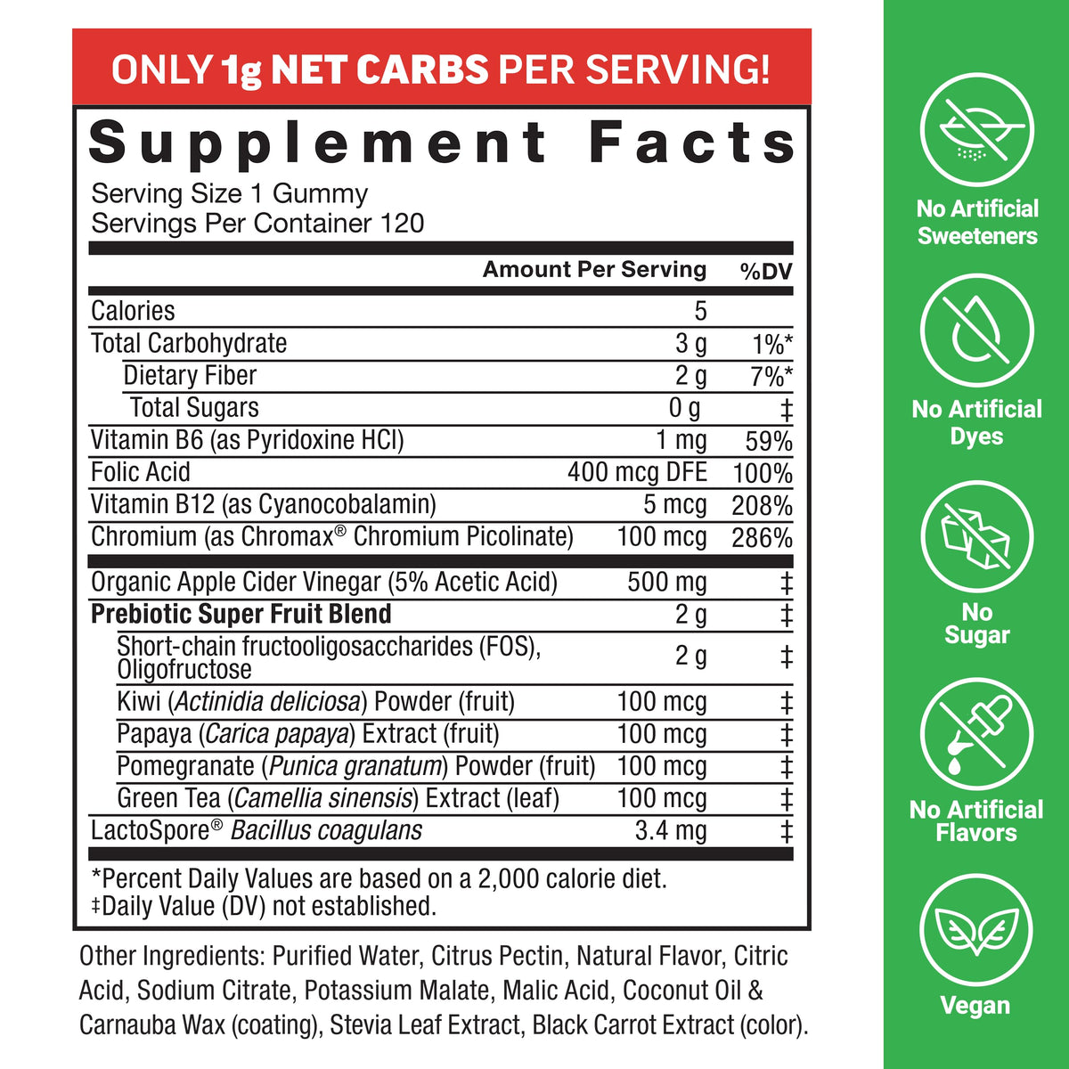 Force Factor ProbioSlim Keto ACV Gummies, Organic Apple Cider Vinegar Gummies with LactoSpore Probiotics & Prebiotics to Support Digestion, Metabolism, & Immune Health Force Factor