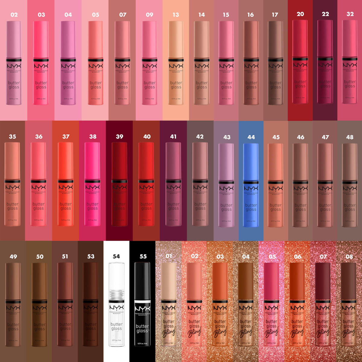 NYX PROFESSIONAL MAKEUP Butter Gloss, Non-Sticky Lip Gloss - Sugar Glass ,Clear NYX PROFESSIONAL MAKEUP