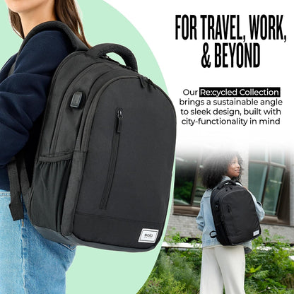 Solo New York Laptop Backpack for Women & Men -Carry On Bookbag for Travel & Work, Lightweight Bag, Side Mesh Pockets, Fits 15.6" Computer - Re:Define, Black Gsupps Australia