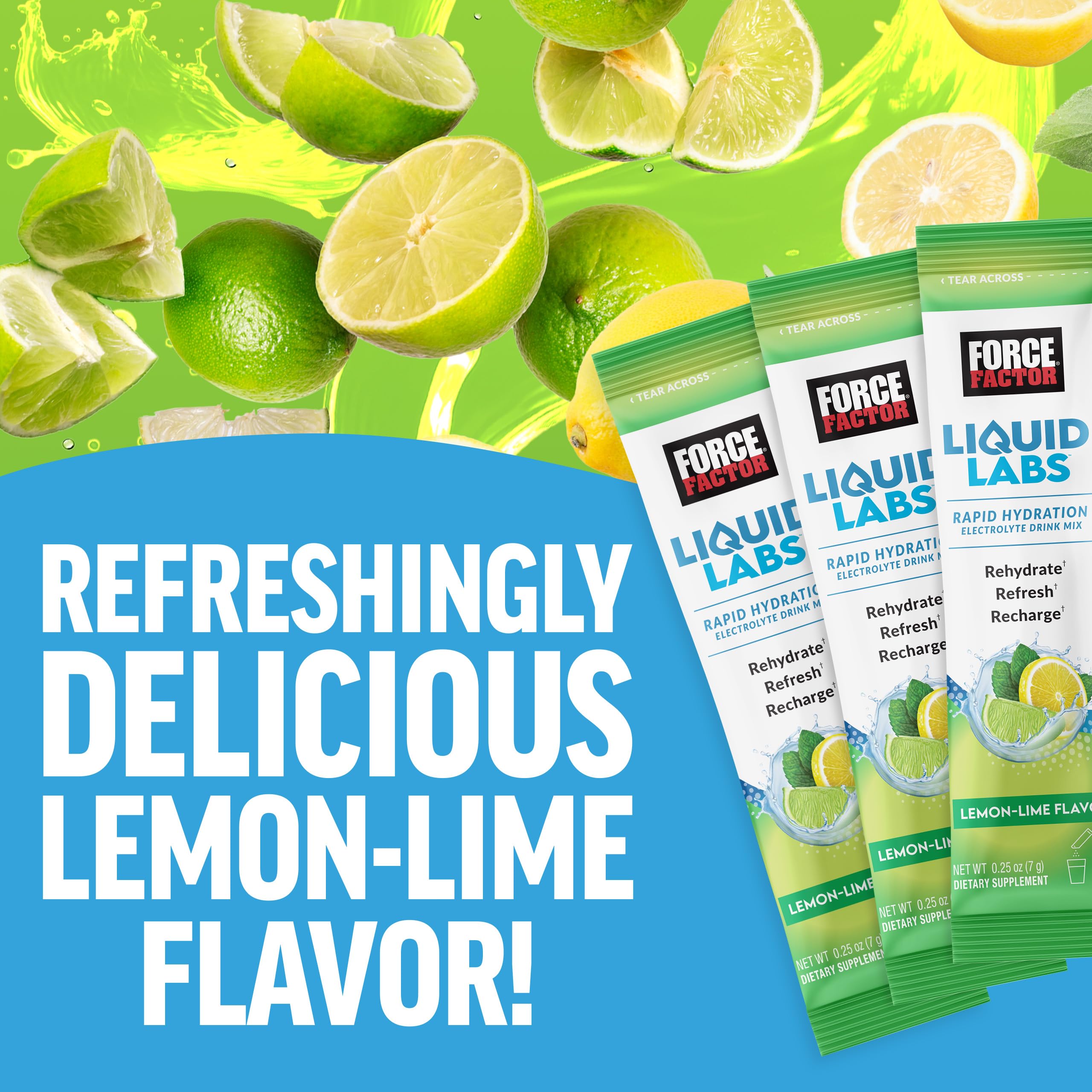Force Factor Liquid Labs Electrolytes Powder Packets—Lemon Lime—Hydration Packets to Make Electrolyte Water with 5 Essential Electrolytes, Vitamins, Minerals Force Factor buy australia supplements