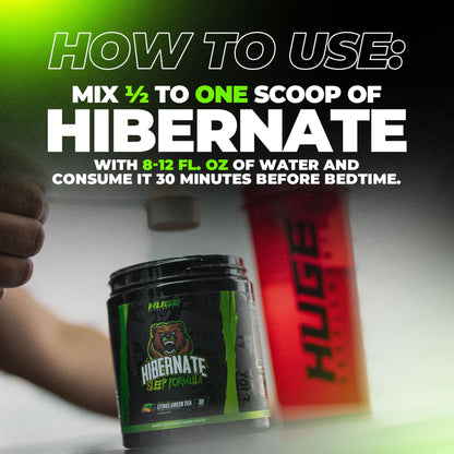 Hibernate Sleep Supplement, Complete & Optimally Dosed Sleep Recovery Formula, Relax & Unwind, Includes GABA, Valerian Root, Melatonin, 5-HTP & More (30 Servings) (BlackBerry Lemonade)