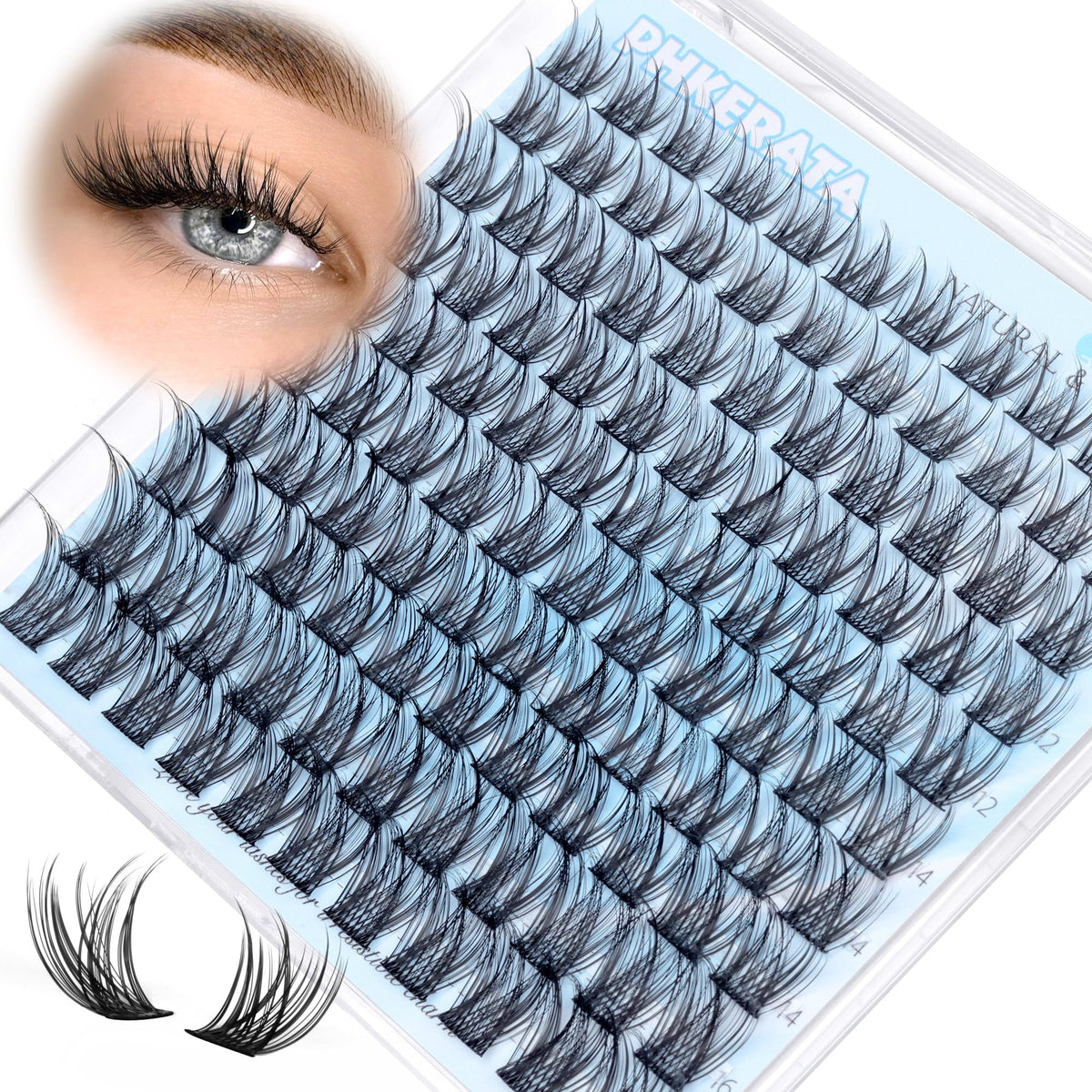 PHKERATA Natural Lash Clusters Wispy Eyelash Clusters, Eyelash Extensions PHKERATA
