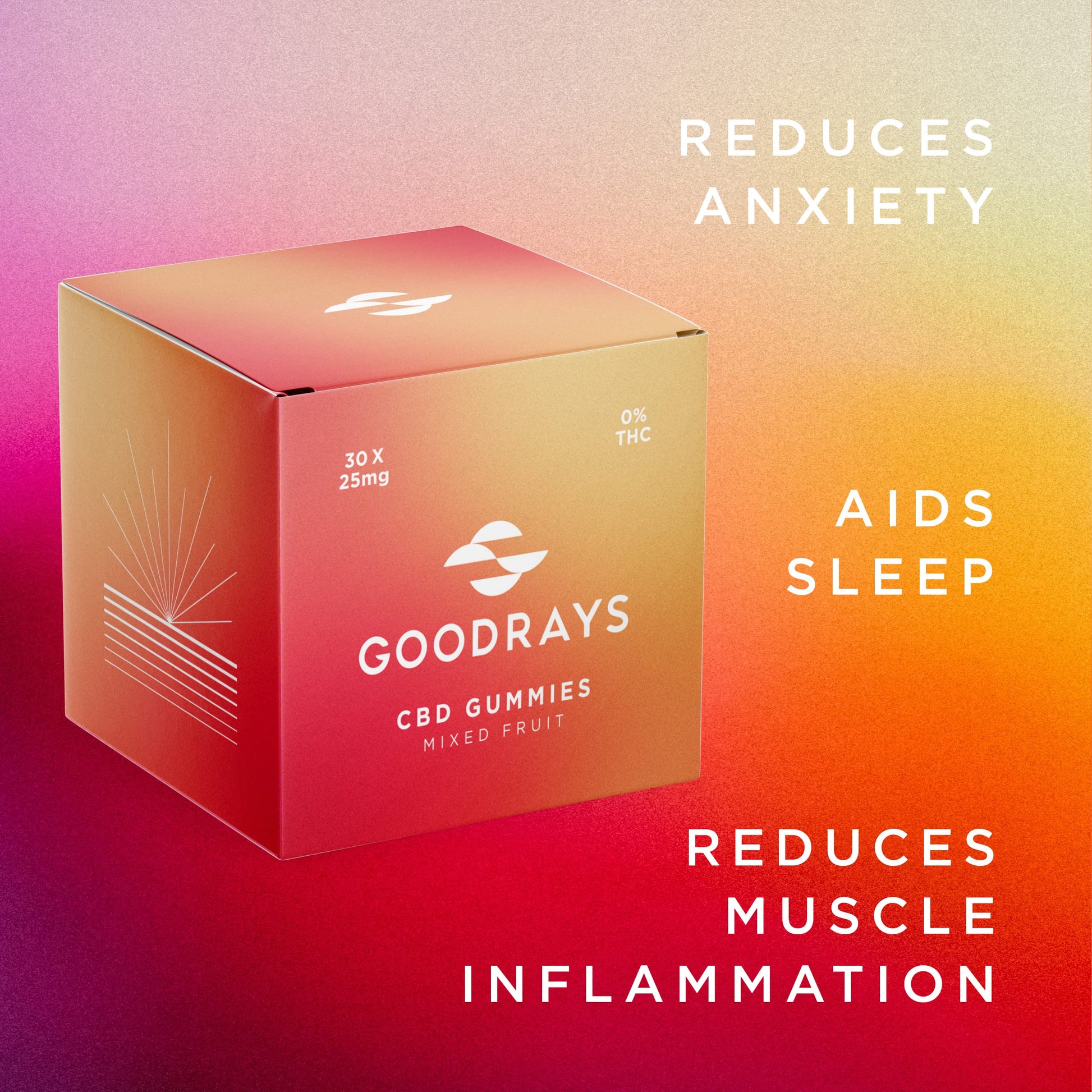 Goodrays - CBD Gummies - High Strength 30 x 25mg Mixed Fruits CBD Edibles Goodrays buy australia supplements