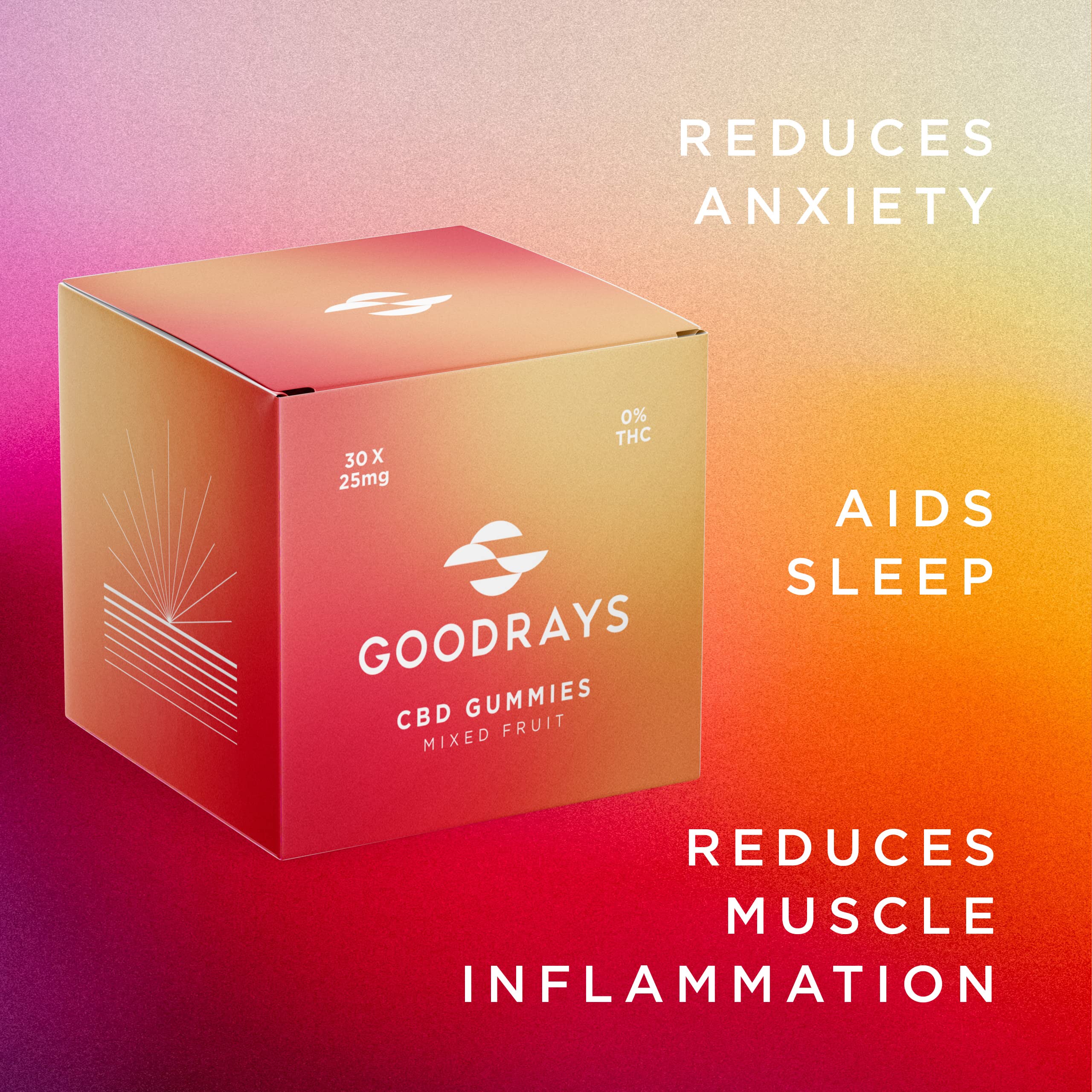 Goodrays - CBD Gummies - High Strength 30 x 25mg Mixed Fruits CBD Edibles Goodrays buy australia supplements