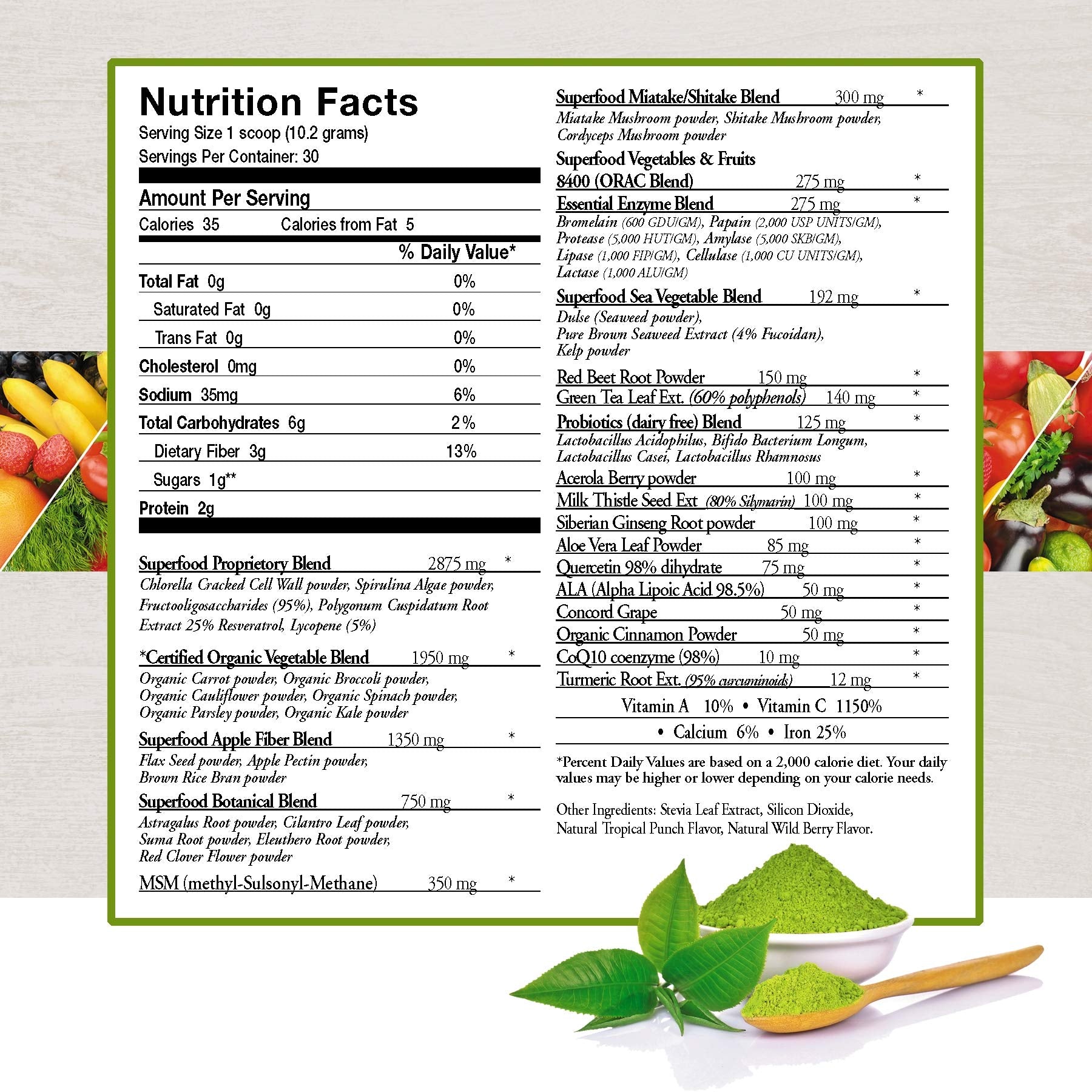 ecostream Naturals Vital First Daily Greens Superfood Powder 50 Whole Super Foods with Spirulina, Chlorella, Flax Seed, Fiber and Enzymes with Organic Greens - 30 Servings ecostream Naturals buy australia supplements