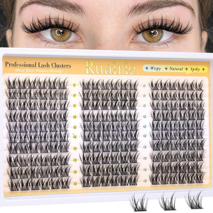 Manga Lash Clusters Wispy Eyelash Clusters Natural 180pcs Individual Lashes Spiky Lashes Clusters C Curly Cluster Eyelash Extensions 11-13mm DIY at Home Eyelashes Clusters by Ruairie Ruairie