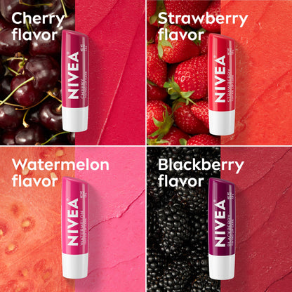 NIVEA Lip Care, Fruity Cuties Lip Balm Variety Pack, 4 x 0.17 OZ NIVEA