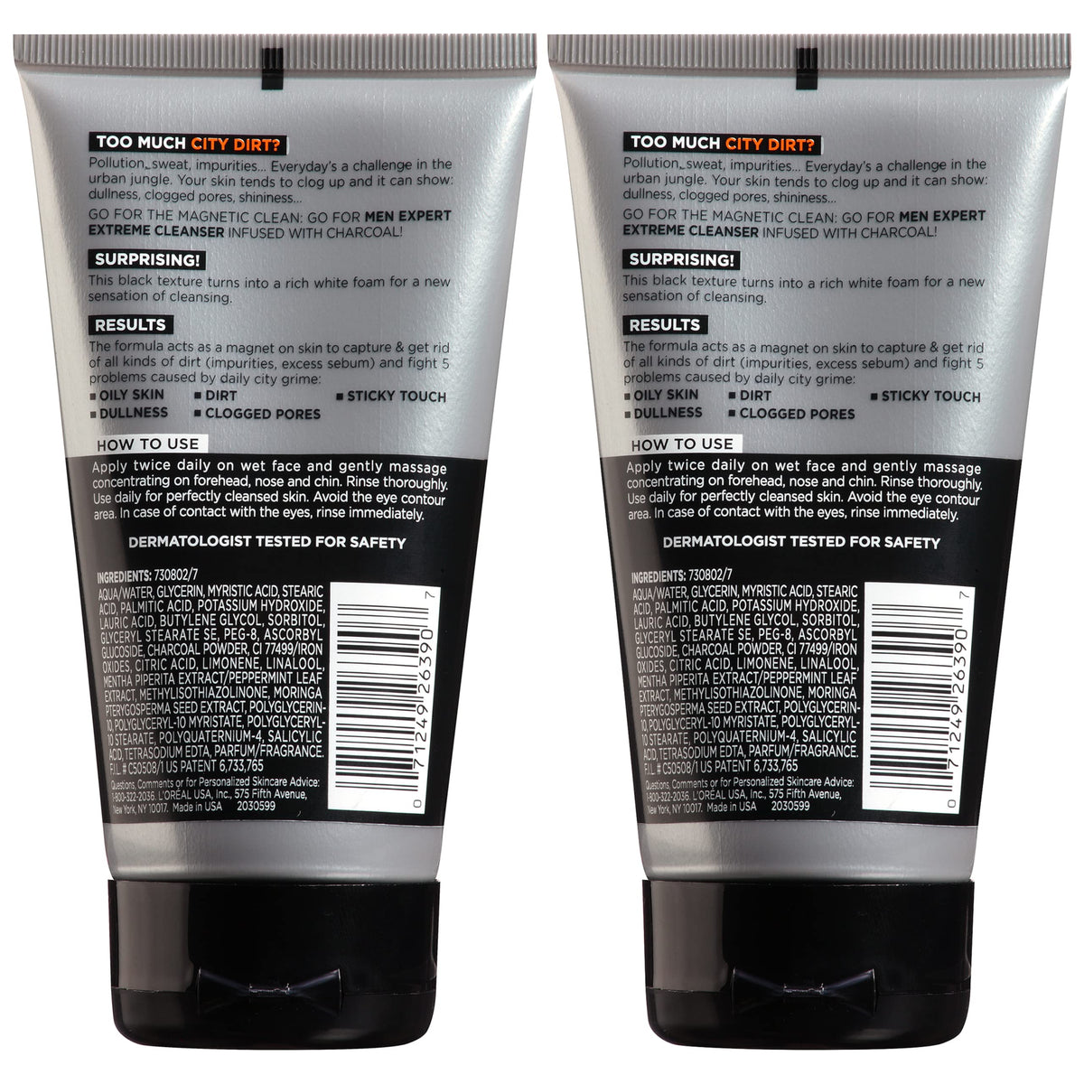 L'Oreal Paris Men Expert Hydra Energetic Daily Facial Cleanser with Charcoal, 2 ct. L'Oreal Paris