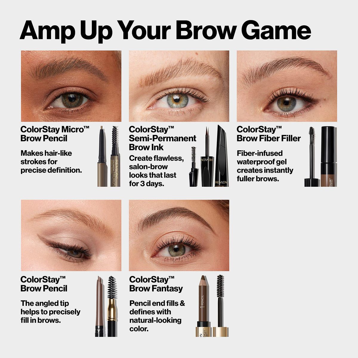 Revlon ColorStay Micro Brow Pencil, 454 Medium Brown, 0.003 oz REVLON
