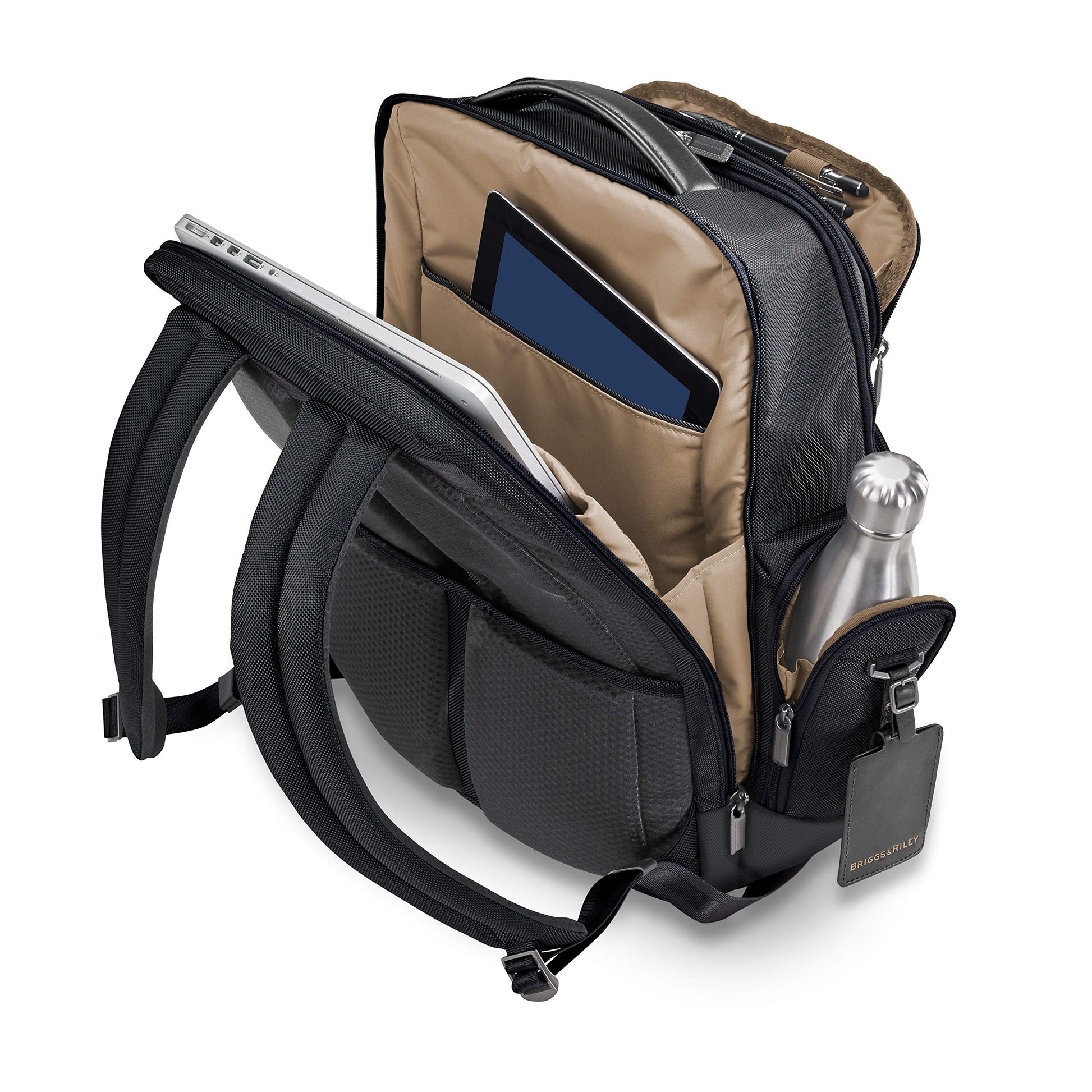 Briggs & Riley Medium Cargo Backpack for Women & Men - Laptop Backpack, For Work & Travel, Lightweight & Durable, Padded Straps, Fits up to 15" Laptop - @work Collection, Black Gsupps Australia