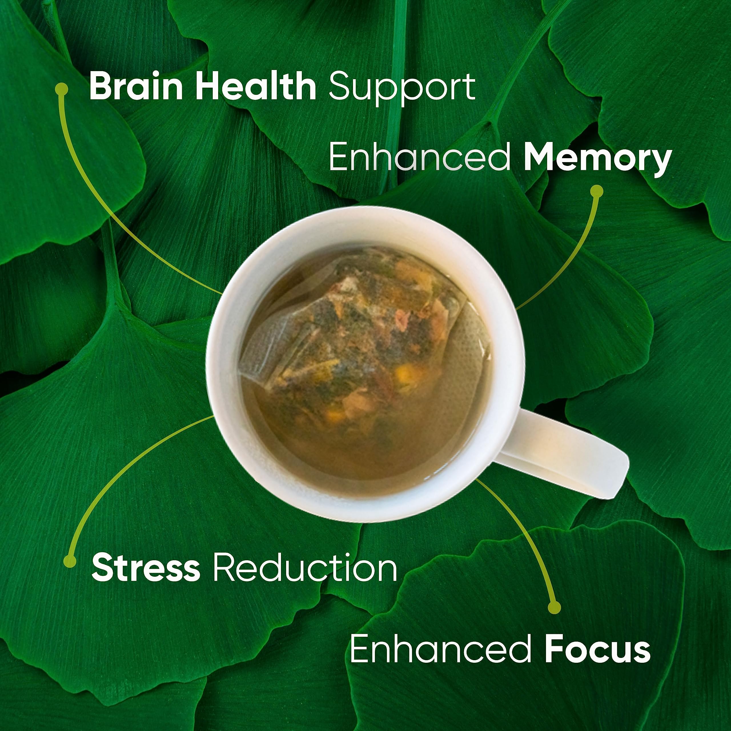 Brain Tea Focus & Memory - Brain Tea Organic Certified 4-in-1 Nootropic Herbal Supplement with Ginkgo Biloba, Gotu Kola, Lion’s Mane Mushroom, MCT Caffeine-Free for Mental Clarity (30 Sachets) Brain Tea buy australia supplements