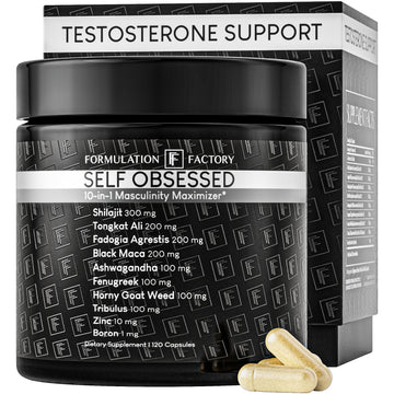 Formulation Factory Self Obsessed 10-in-1 Natural Booster for Men, Supplement for Men with Shilajit, Tongkat Ali, Fadogia Agrestis, 120 Capsules, 2 Month Supply Formulation Factory buy australia supplements