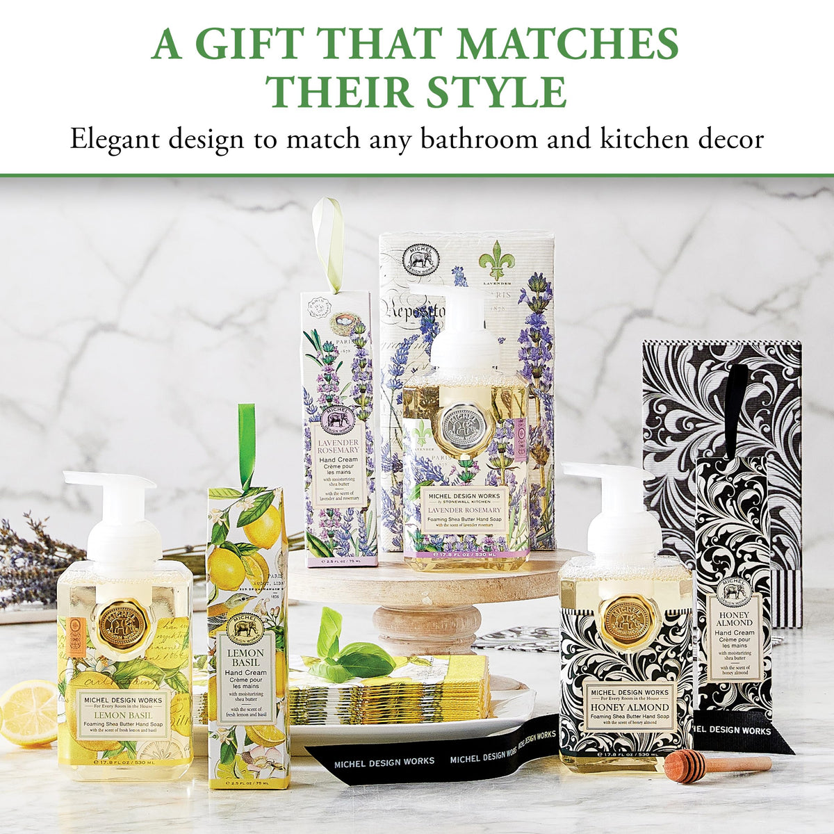 Michel Design Works Foaming Hand Soap, Lemon Basil, 1-Pack, 17.8 Fl oz Each Michel Design Works