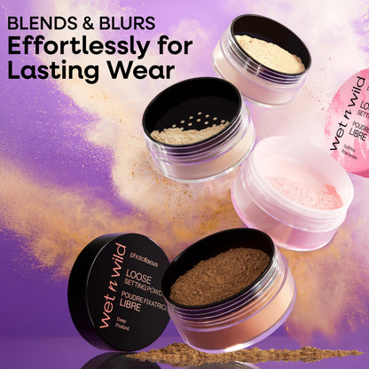 wet n wild Photo Focus Loose Baking Setting Powder, Highlighter Makeup, Fair to Medium & Tan Skin Tones - Translucent wet n wild