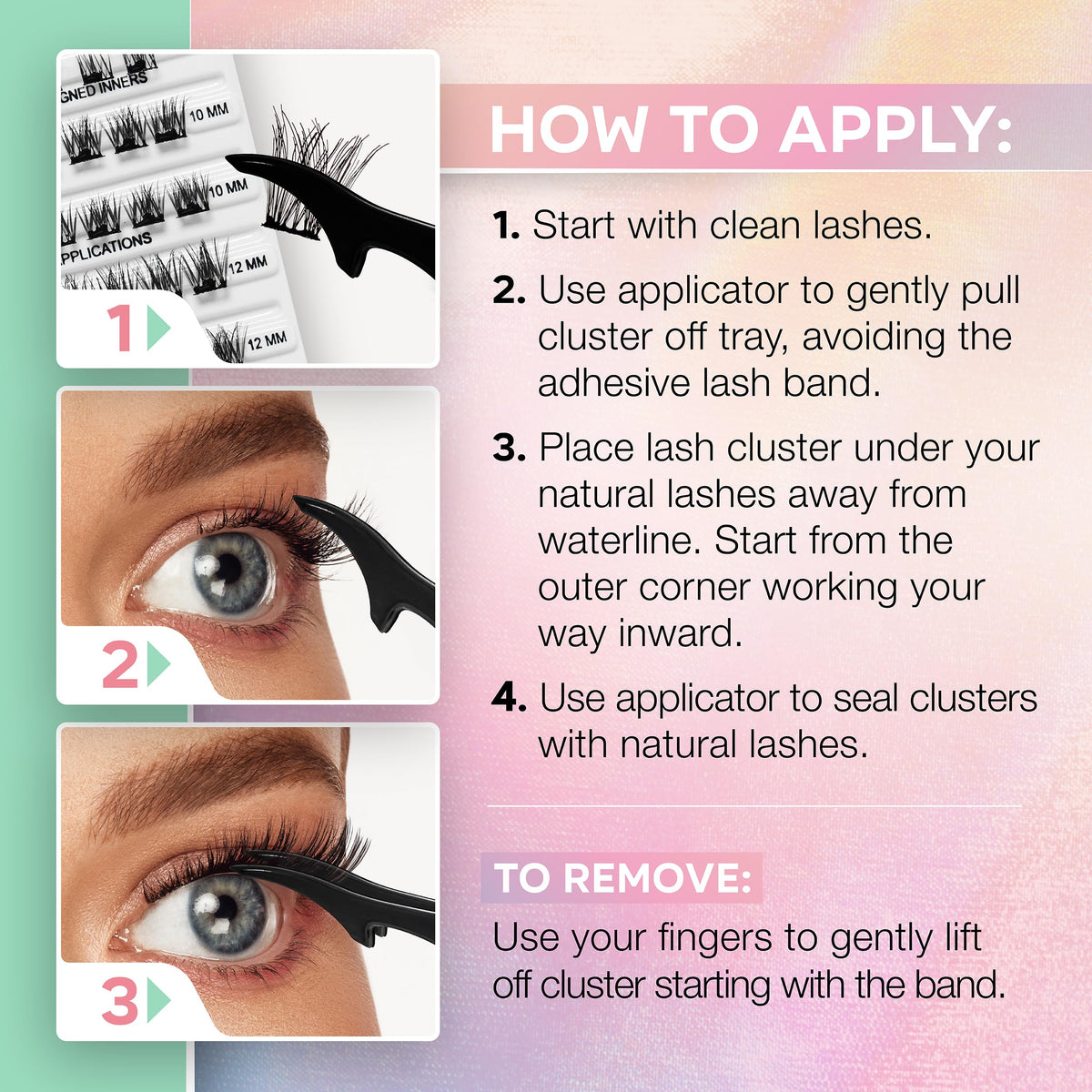 Ardell Press On Lashes Wispies Natural Pre Glued Lash Clusters, 60 ct Ardell