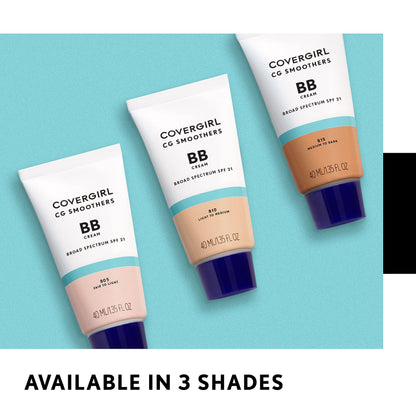 COVERGIRL Smoothers Lightweight BB Cream, 1 Tube (1.35 Ounce), Light to Medium 810 Skin Tones, Hydrating BB Cream with SPF 21 Sun Protection (Packaging May Vary) COVERGIRL