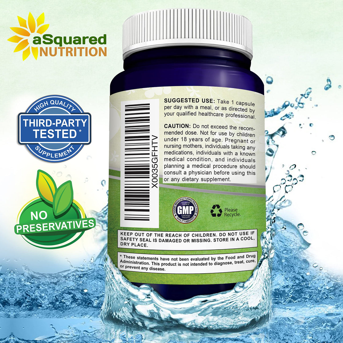 aSquared Nutrition Apigenin 50mg & L-Theanine 200mg - 120 Capsules - Apigenin Supplement Pills for Sleep and Relaxation aSquared Nutrition