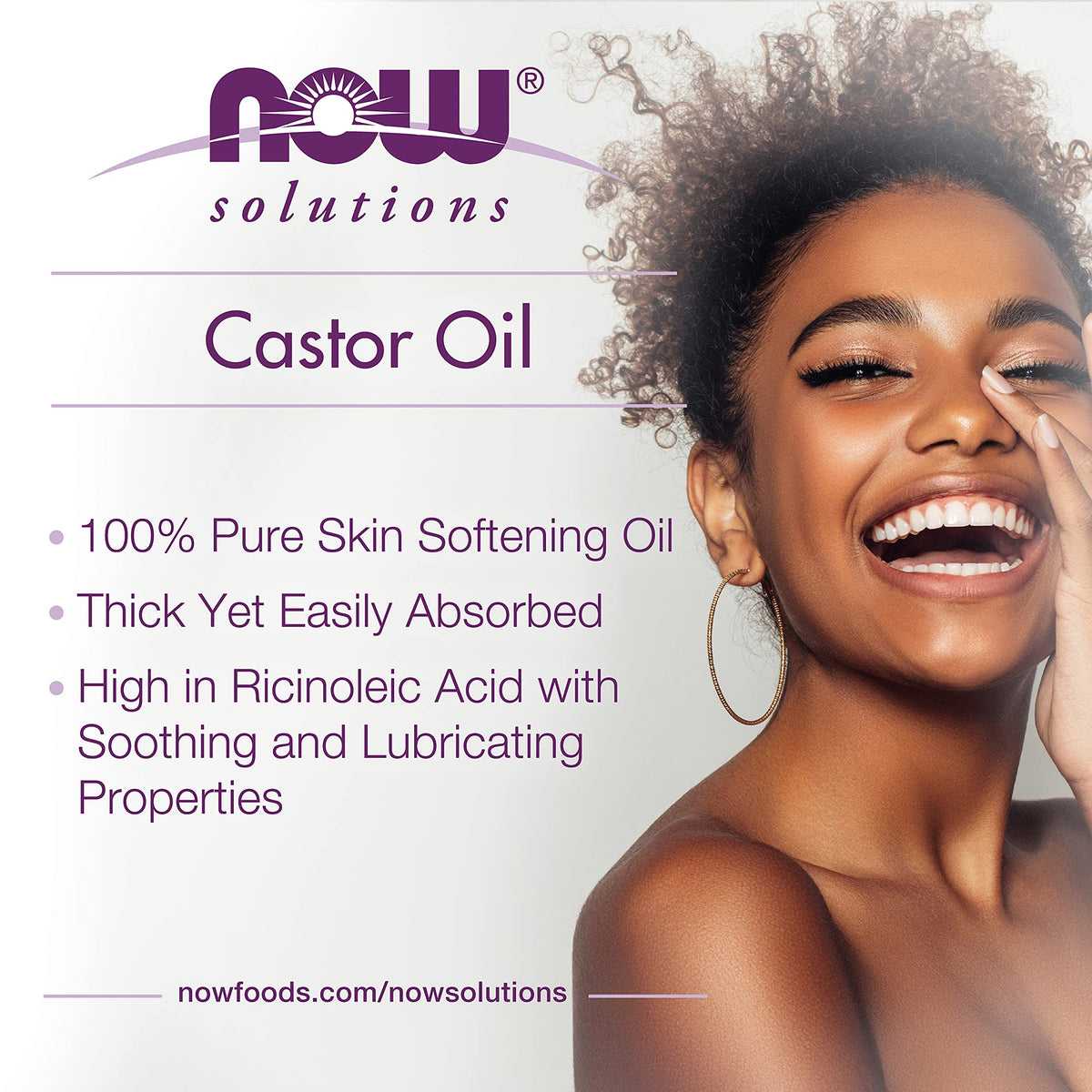 NOW Solutions, Castor Oil, Versatile Skin Care, Multi-Purpose, 16 fl. oz NOW