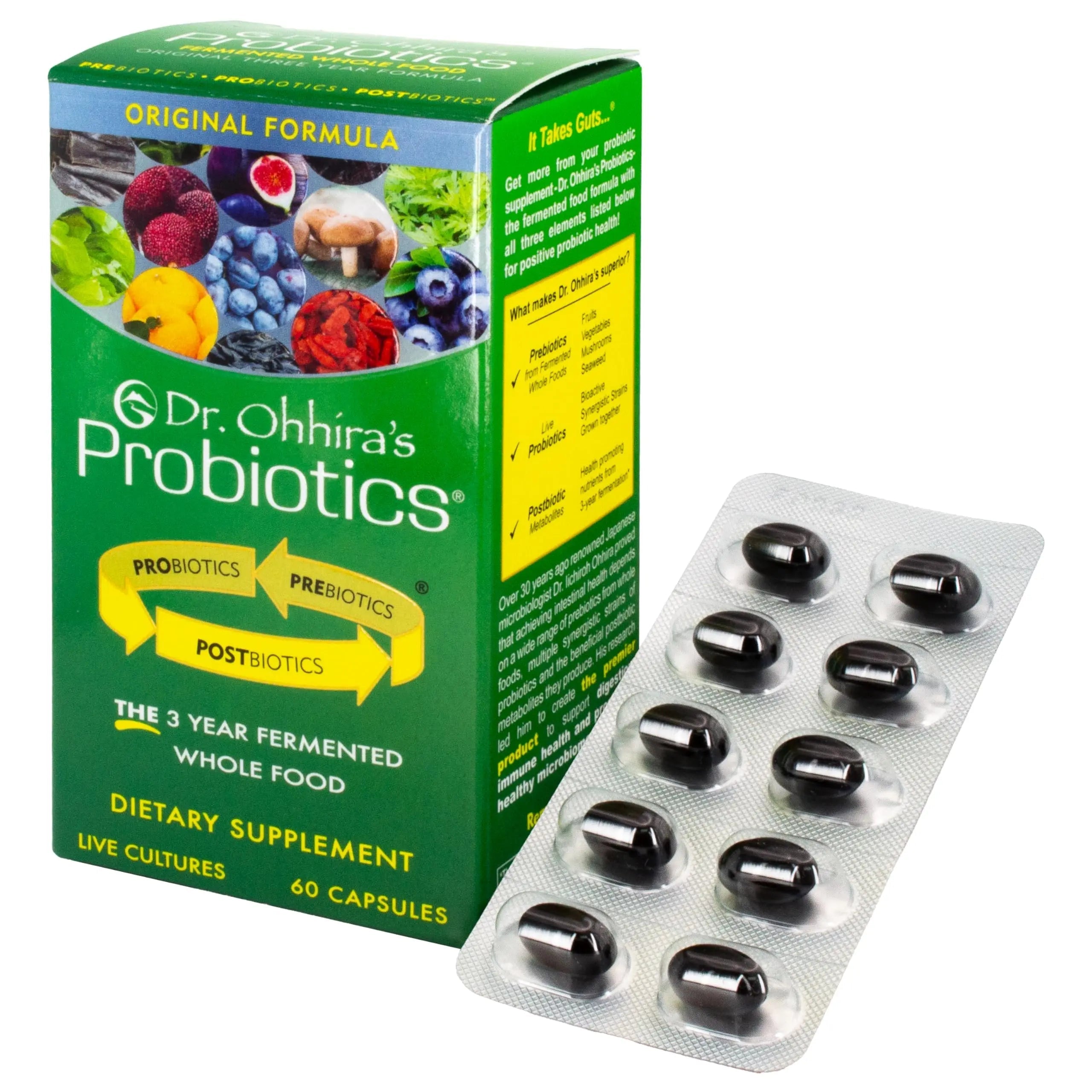 Essential Formulas Dr. Ohhira’s Probiotics Original Formula with 3 Year Fermented Prebiotics, Live Active Probiotics and The only Product with Postbiotic Metabolites, 60 Capsules Essential Formulas buy australia supplements