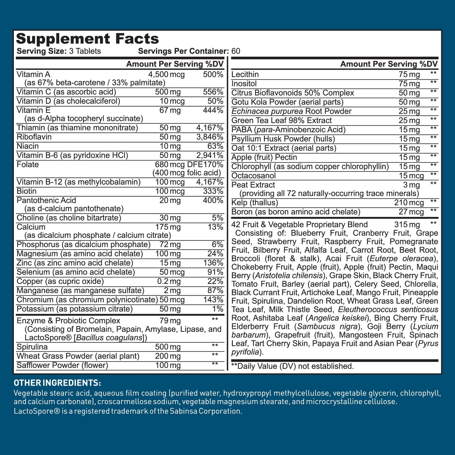 Dr. Tobias Adult Multivitamin for Women & Men - Immune Supporting Vitamins from 42 Fruits, Vegetables, Plus Probiotics, Vegan Multivitamins for Men & Women - Non-GMO (90 Tablets, 30 Servings)
